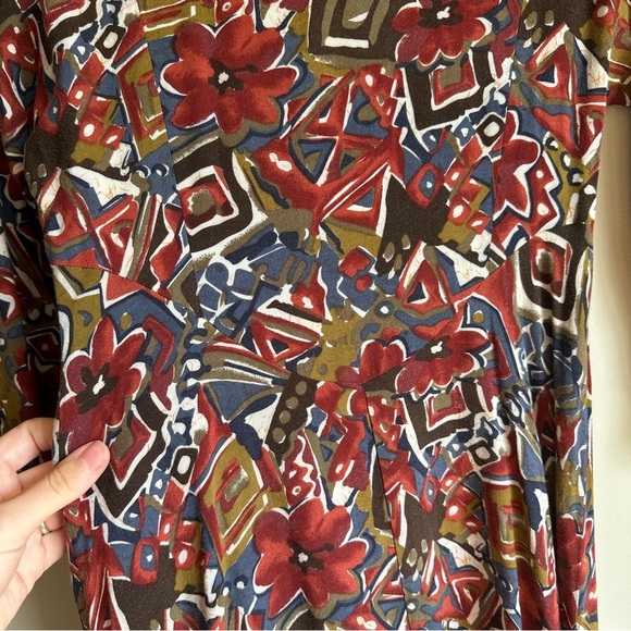 Vintage All That Jazz Print Scoop Neck Maxi Dress - Picture 3 of 12